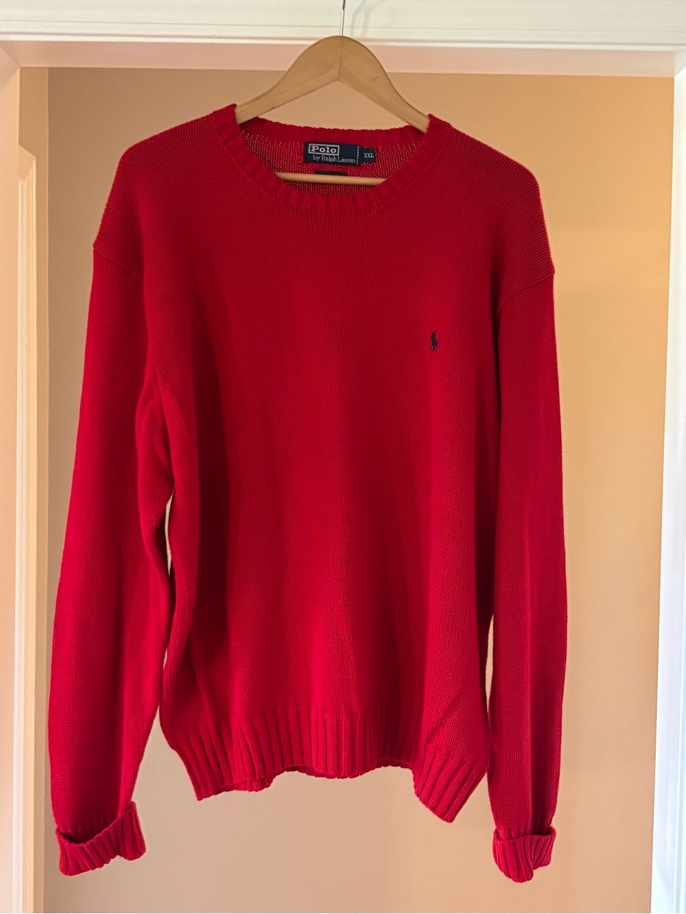 Polo by Ralph Lauren Red Cotton Knit Sweater